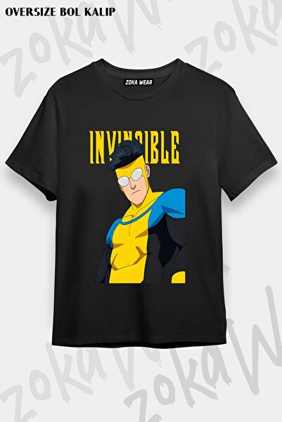 ZOKAWEAR Μπλουζάκι Unisex Loose Fit Invincible v12 με στάμπα