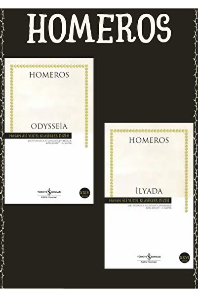 TÜRKİYE İŞ BANKASI KÜLTÜR YAYINLARI HOMEROS ODYSSIA-ILYADA İKİLİ MÜTHİŞ SET+K...