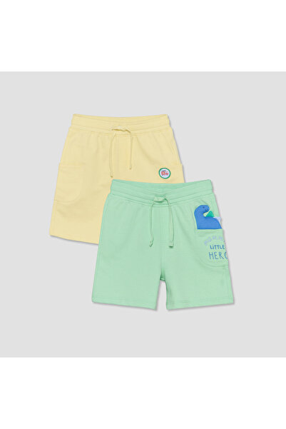 Juniors Pack of 2 Knee Length Drawstring Waist Shorts with Applique