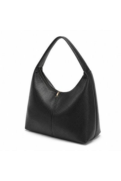 RAPA Women's Black Shoulder Bag – Large Size Daily Stylish Hobo Bag with Zipper