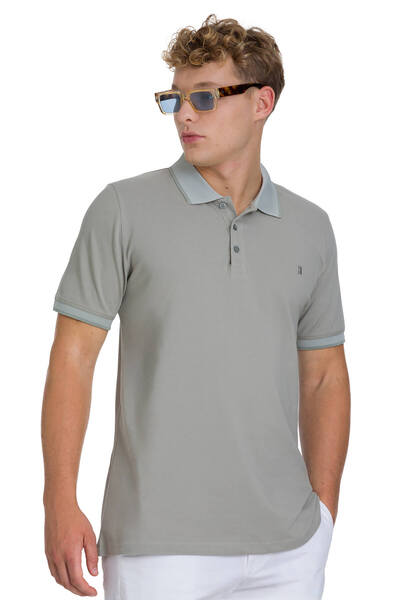 Hatemoğlu Haki Regular Fit 100% Pamuklu Polo Yaka Tişört
