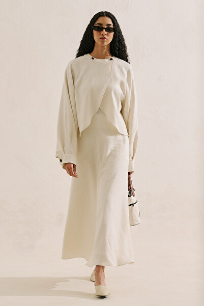 Manuka Linen Cape Style Shirt Beige