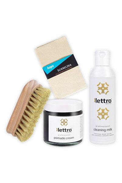 Lettro Kit de ingrijire si curatare a incaltamintei din piele, Lettro, lapte ...