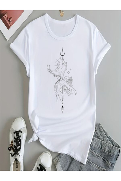 vorena Artistic Printed White Women's T-Shirt