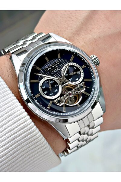 JG. Polo Club Automatic Mechanism Silver-Navy Blue Color Steel Cord Men Wrist...
