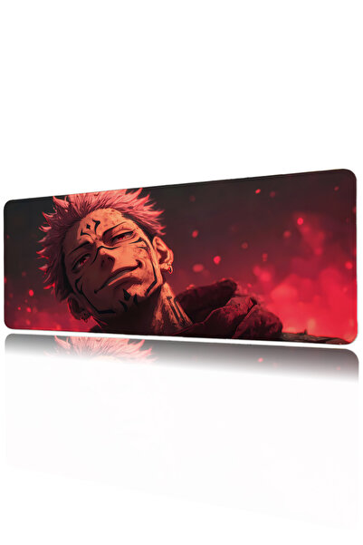 Halura Sukuna Jujutsu Kaisen 40x90 Desenli Dijital Baskılı Oyuncu Mousepad XX...
