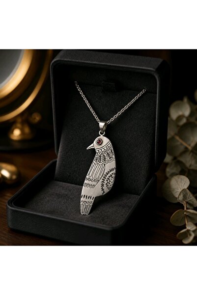 Silvermage Sertifikalı Kolye 925 Ayar Gümüş Minimal Kuş Motifli zincirli Elişi