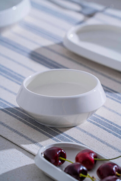 ACAR Jea-07391 Rumi White Porcelain 11.5 cm Round Bowl 6 Pieces
