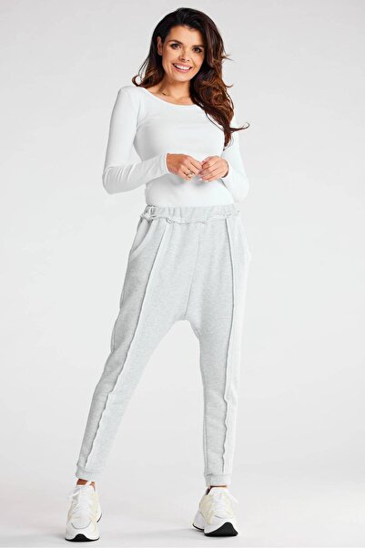 Infinite You Pantaloni dama InfiniteYou, bumbac, croi lejer, gri, S/M