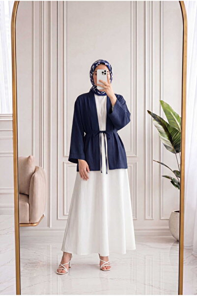 MİHRA STORE Eliza Wide Sleeve Strawberry Cardigan-As2444 Navy Blue