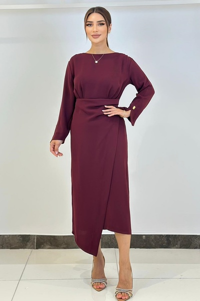 FEVER Drape detaylı asimetrik elbise