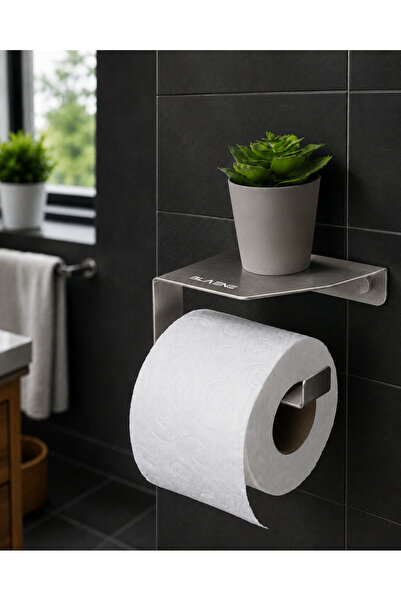 Blaene 304 Paslanmaz Çelik Premium Raflı Tuvalet Kağıtlığı - BTH-014A