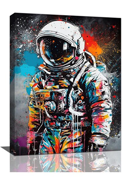 Today Idea Canvas Print Framed Wall Art Banksy Astronaut Graffiti Space 12"x1...