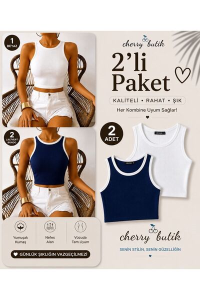 Cherry Butik 2-Piece Crop Blouse Set Package