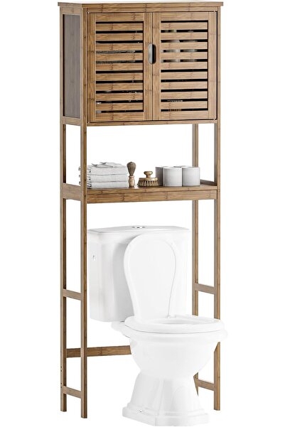 OEM Raft pentru baie deasupra toaletei din bambus elegant maro 64,5x27x175 cm