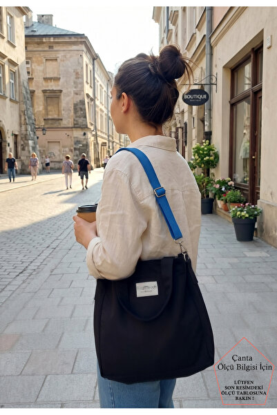 SmallTouch Kadın Kanvas Cırt Kapamalı İçi Astarlı İç Cepli Bez El Çantası Ve ...