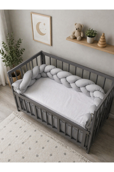 Baby Clime 270 cm Knitted Crib Protector 3-Sided Knitted Protection - Baby Cr...