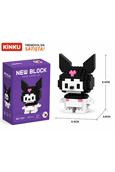 KİNKU Kitty Kuromi Mini Kuromi Karakter Figür Oyuncak 3D Yapboz Puzzle Yapı O...