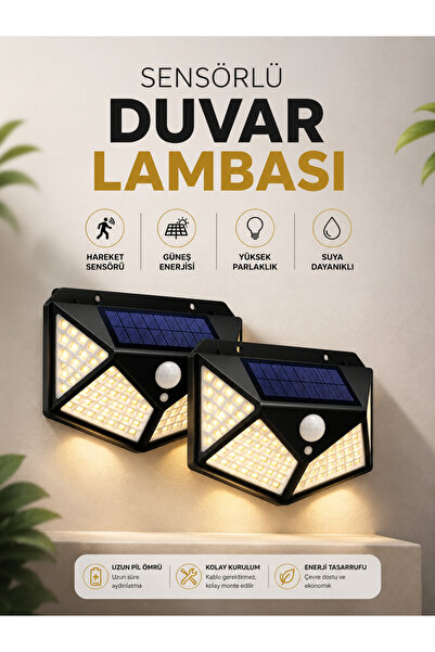 Lisinya Solar Sensörlü Duvar Lambası Bahçe Lambaso Parlak Beyaz Işık Suya Day...