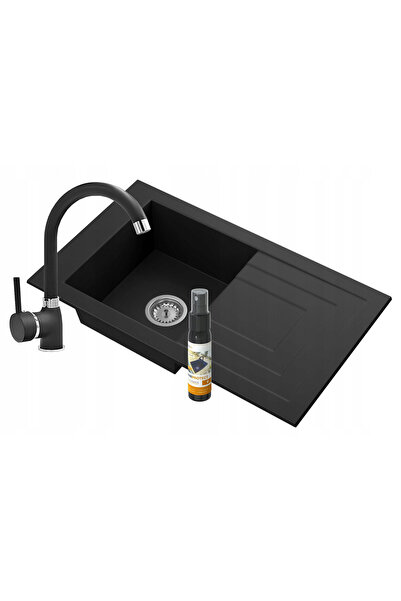 Granitan Chiuveta de granit Lila, Granitan, mixer de bucatarie, Negru