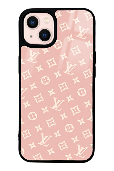 Spoyi iPhone 13 Pink LV Tasarımlı Glossy Telefon Kılıfı