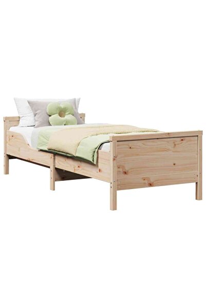 vidaxl Cadru de pat cu headboard Maro 80 x 200 cm Lemn compozit