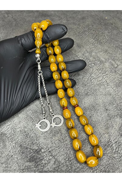 Mos Tespih Old High-End Moire Collectible Crimped Amber Prayer Beads