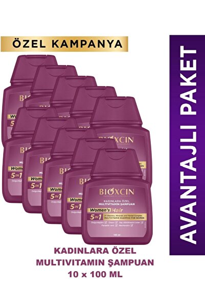 Bioxcin Womens Hair Multivitamin Şampuan 10 Adet 100 ml Seyahat Boy (Travel S...