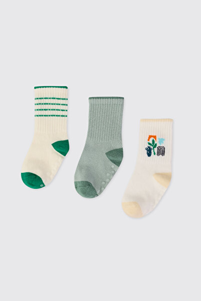 Panço Baby Boy 3-Piece White Socks