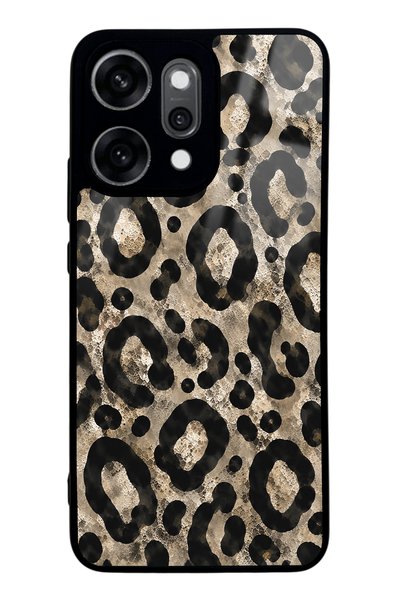 Spoyi Oppo Reno 14 Pro Brown Leopard Design Glossy Phone Case