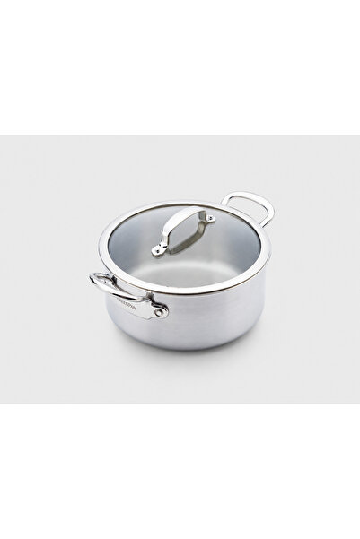 Greenpan Premiere Pro 5-Ply Stainless Steel Deep Pot with Glass Lid 18 cm 2.13 L
