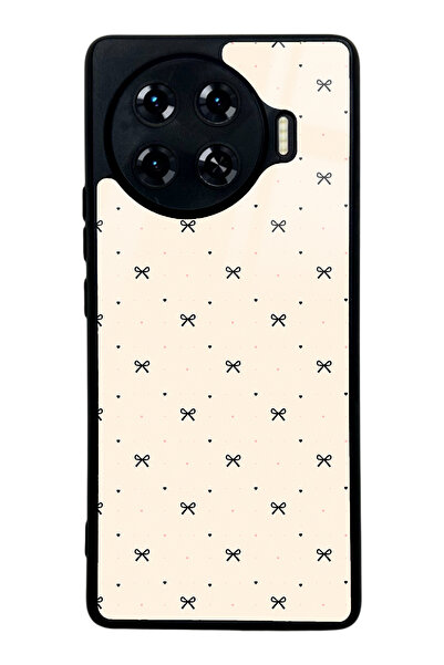 Spoyi Tecno Spark 20 Pro Plus Bej Coquette Pattern Tasarımlı Glossy Telefon K...
