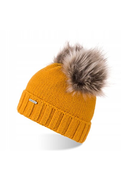 Brødrene Caciula pentru iarna dama, Brodrene, Lana, 55-58 cm, Galben
