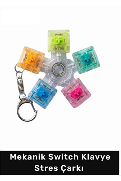 Kozera #KonseptHediyelik Şeffaf Mekanik Switch Klavye Stres Çarkı Clicky 5 Fa...