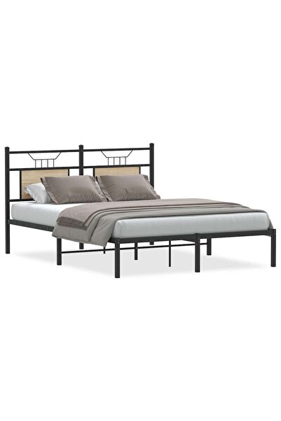 vidaxl Cadru pat fără saltea stejar sonoma, 140x190 cm, lemn prelucrat