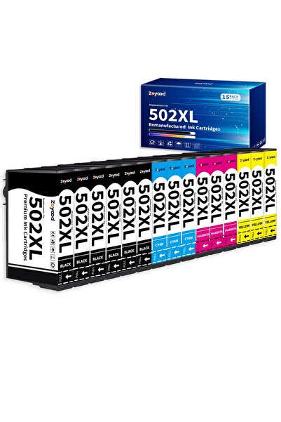 ZOOYOO Σετ 15 Κασετών Εκτυπωτή (Άνω & Κάτω), Zoyood 502XL, Συμβατό με Epson, ...