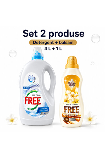 FREE Set 2 Produse pentru Rufe, Ultra Universal 4 L, Gold Heart 1 L, Detergen...