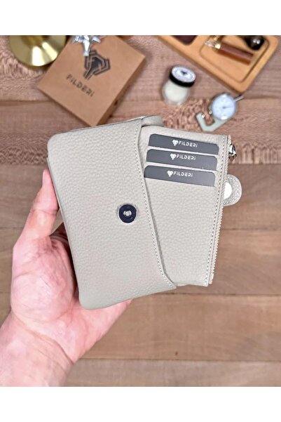 Fil Deri Genuine Leather Card Holder Zippered Small Women's Wallet 2152