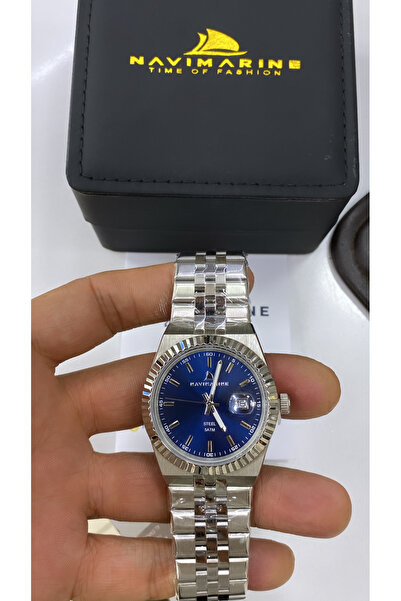 Navimarine Case+Strap Full Steel Calendar 5 Atm Water Resistance Unisex Wrist...