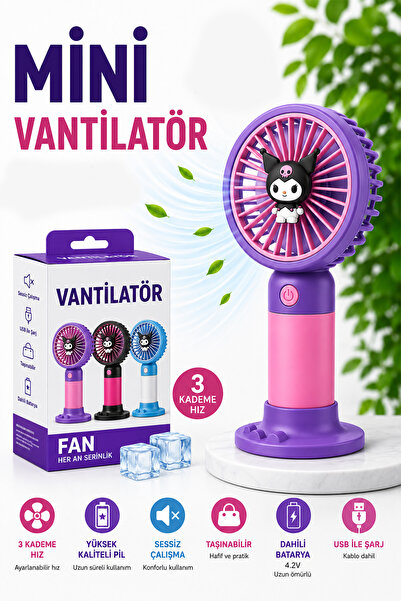 TECHNOMEN Mini El Fanı Şarjlı Vantilatör USB Şarjlı Taşınabilir Fan 3 Kademel...