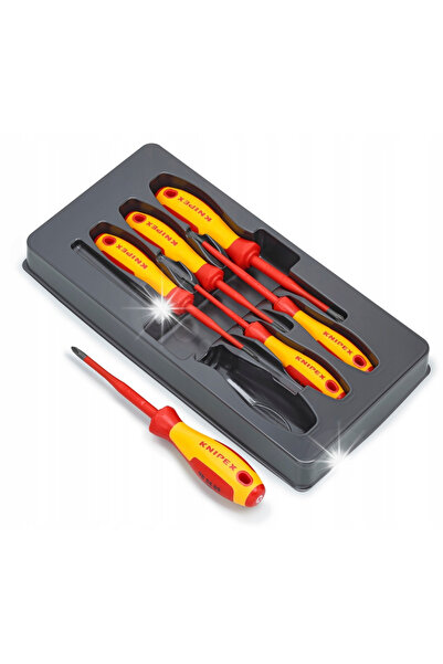 Knipex Set de șurubelnițe VDE pentru șuruburi cu fantă, 6 piese