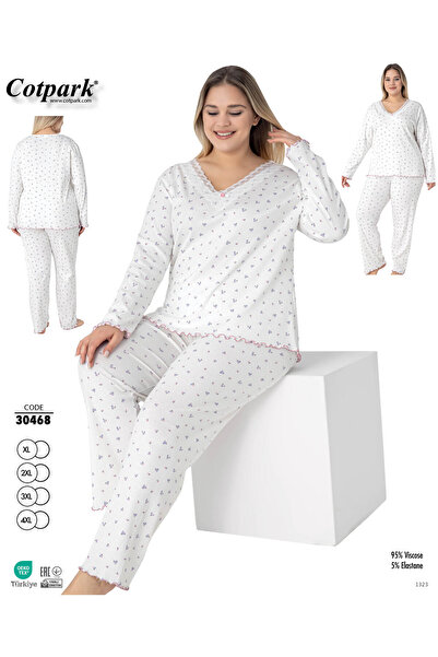 Cotpark Women's Plus Size Viscose Elastane Fabric Pajama Set 30468