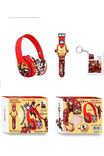 MAXTOP Iron Man Wireless Bluetooth Headset + Watch + Puzzle Game (for Children)