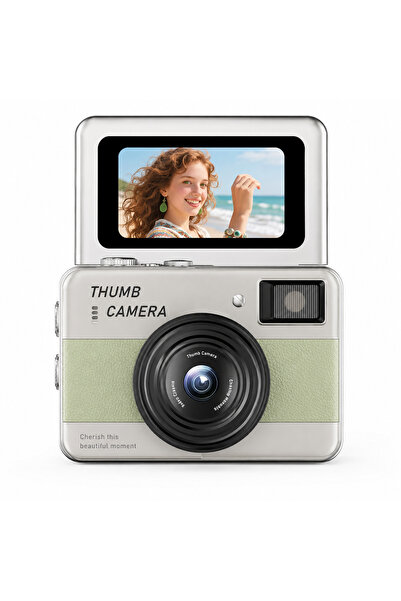 beemen 48MP 4K Mini Dijital Fotoğraf Makinesi | 2.4'' Döner Selfie Ekranı | O...
