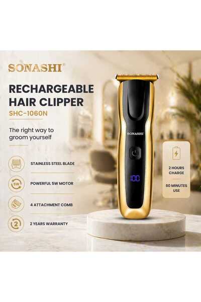 sonashi Rechargeable Hair Clipper With LED Display And Steel Blade