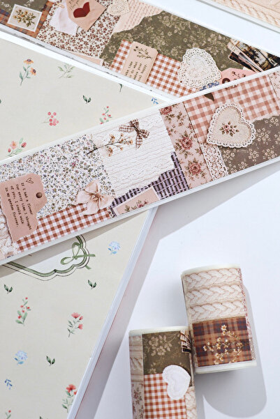 Hume Craft Vintage Collage Pattern Washi Tape 2 Meters for Bullet Journal and Scrapbook