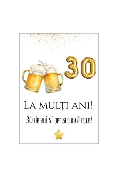 OEM Felicitare 13x18 cm cu plic - aniversare/la mulți ani 30 ani