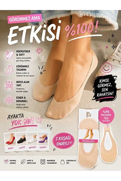 BurchSocks Sahra Renk Görünmez Mini Babet Çorap
