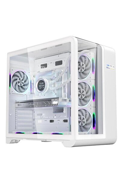 1ST PLAYER 1stPlayer RT7-WH Carcasă de gaming ATX, Afișaj digital, 4 ventilat...