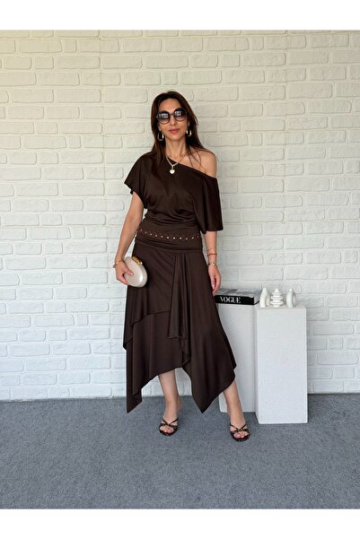 Goncalya Asymmetrical Skirted Modal Suit